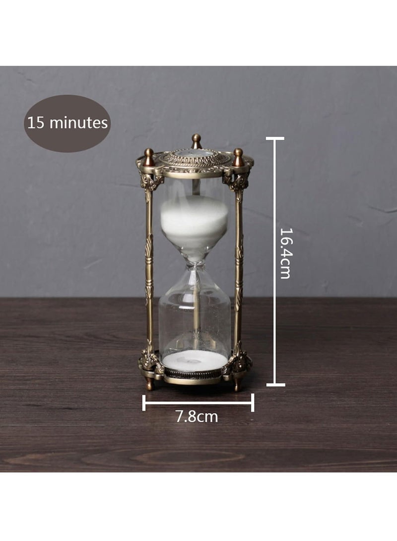 Elegant European Creative Hourglass Living Room Decor - 15 Minutes Unique Handmade Hourglass Decoration for Home and Office (Flower Pillar) - Image 2